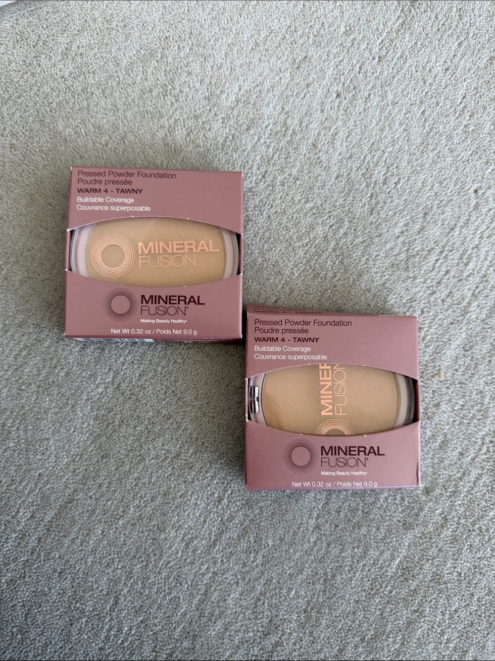 2 NIB Mineral Fusion Pressed Powder Foundation Warm 4 Tawny